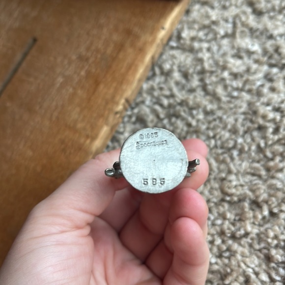 Vintage Spoontiques 1985 Pewter Carousel Horse with Faceted Crystal Ball Figure - Picture 3 of 3